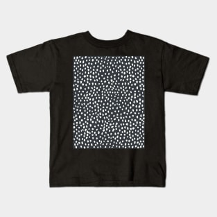 Dark Grey Dalmatian Print Mask Kids T-Shirt